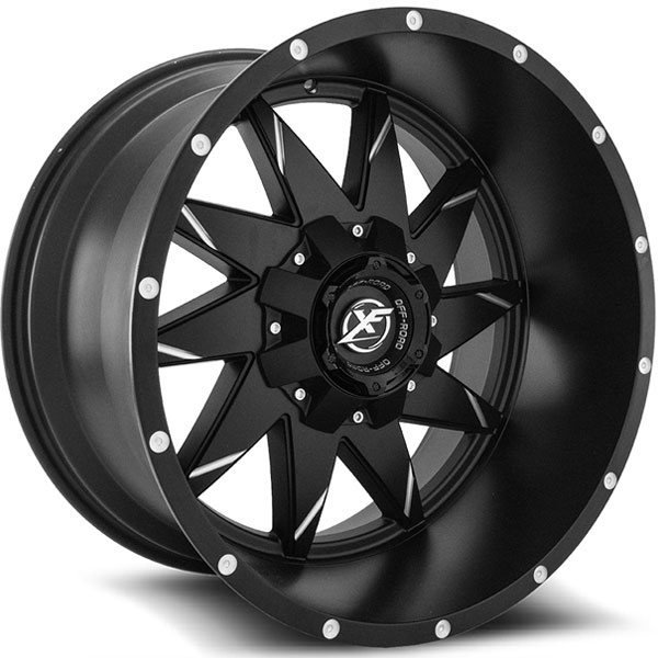 XF Off-Road XF-208 Matte Black Milled Line Center Cap