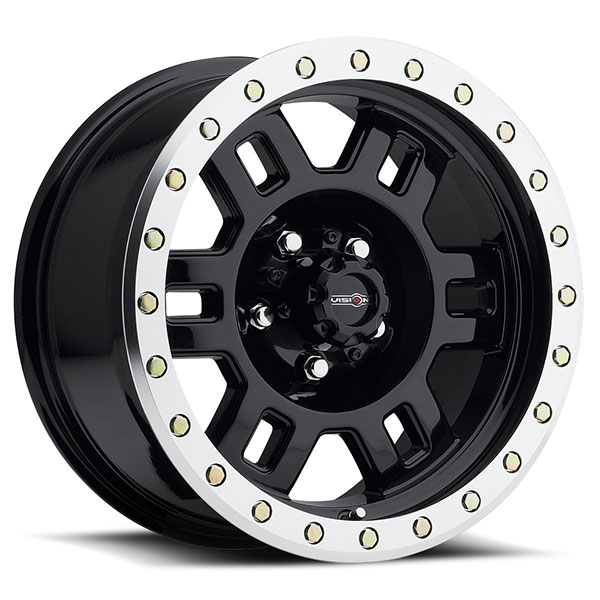 Vision Off-Road 398 Manx-BeadLock Gloss Black with Machined Lip